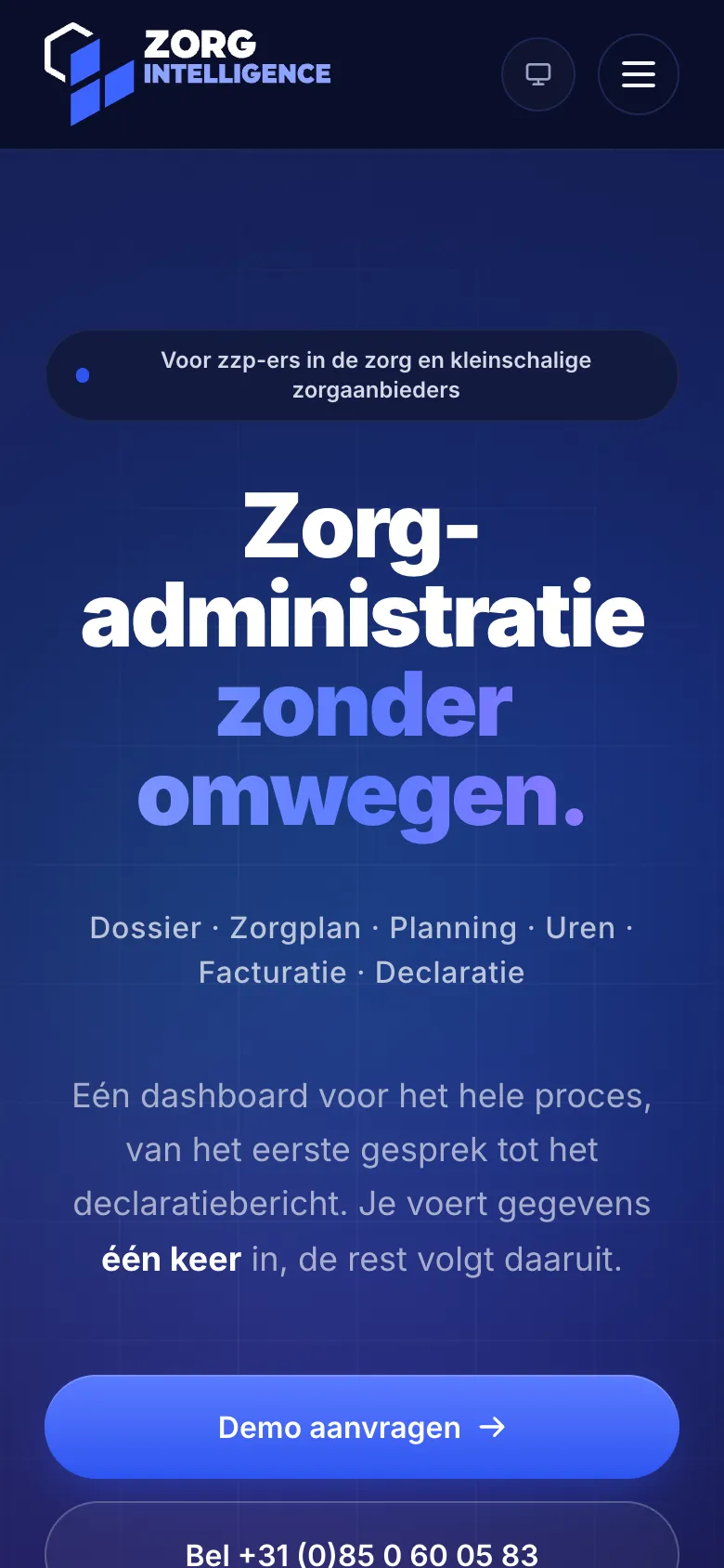 Zorg Intelligence: mobile screenshot